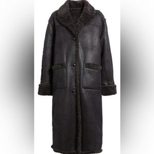 Urban Outfitters Black Shearling Coat